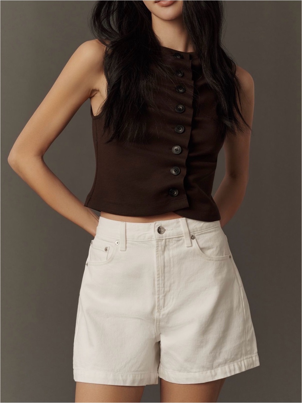 Pistola Saige High-Rise A-Line Denim Shorts
